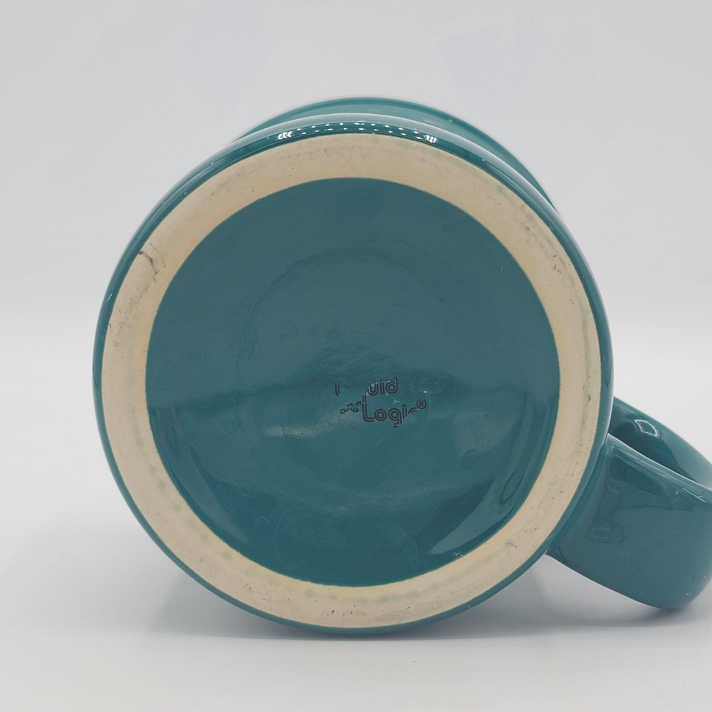 Teal Speckled Campfire Mug Incised Bear Silhouettes Thick Ceramic Liquid Logic - Picture 6 of 10